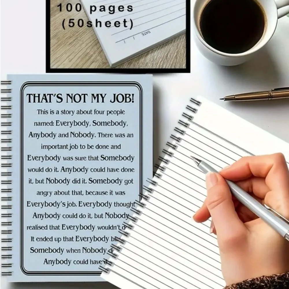 Spiral Notebook with Humorous Cover-‘THAT’S NOT MY JOB’